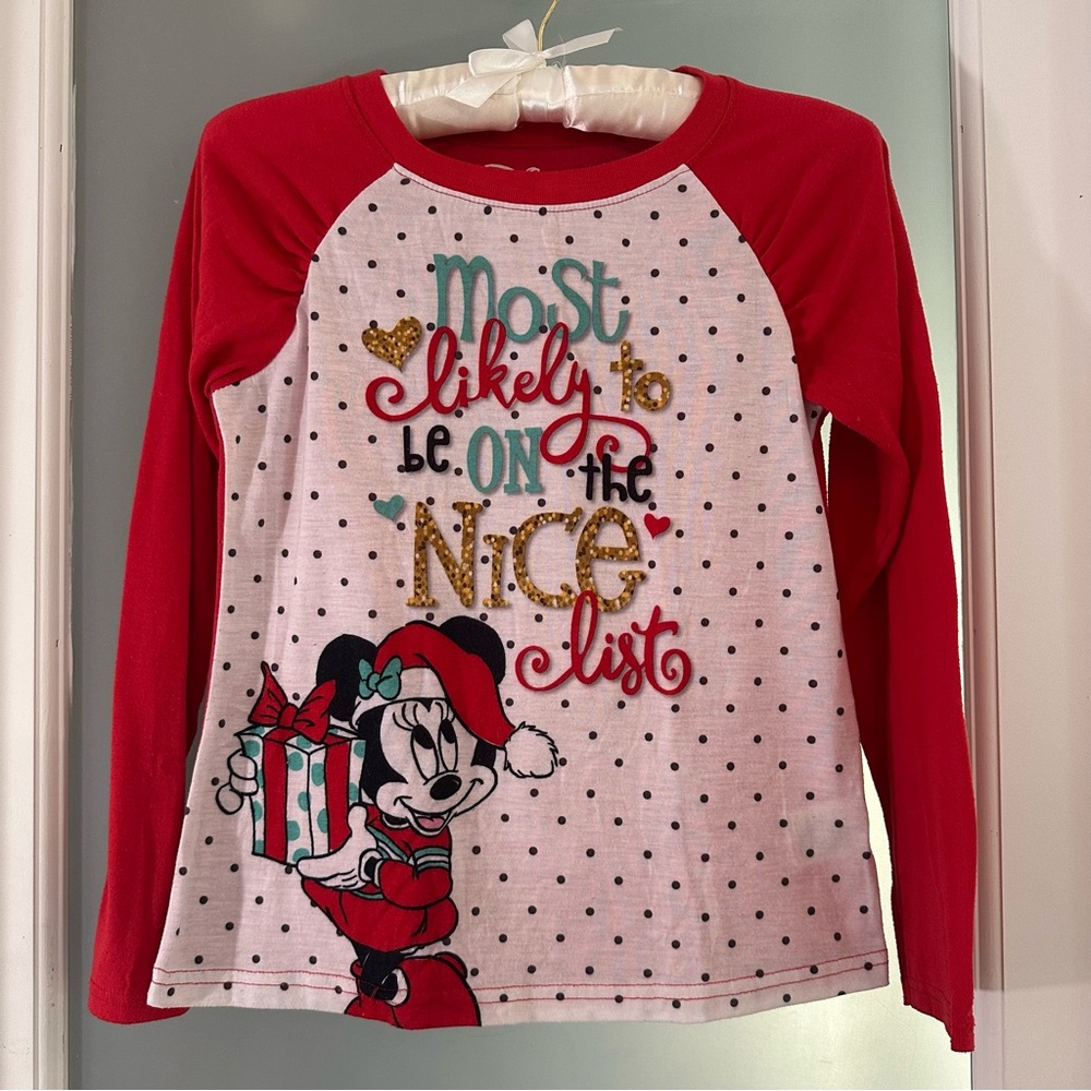 Disney Kids “Most likely to be on the nice list ”Long Sleeve pajama top